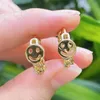 6Pairs Whole Gold Plated Cuban Chain Smile Face Dainty Small Hoop Earrings For Women Girl