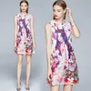 Fashion Designer Runway Tank Women Summer Sleeveless O-Neck Amazing Star Girl Cartoon Print Highstreet Short Dress 210416