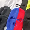 Capa de rosto cheio Chapéu de máscara de esqui 3 buracos Balaclava exército tático cs windproof malha manchas de manchas inverno inverno quente unisex caps chapéus