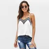 Sexy Bordado Summer Colheita Tops Mulheres Tanque Womens Womens Spaghetti Strap Ladies V-Neck Feminino Lace Cami 210428