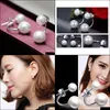 Charm Earrings Jewelry Nehzy 925 Sterling Sier Woman Double Pearl Ball Stud Fashion Crescent Princess Temperament Drop Delivery 2021 Jmzyq