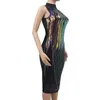 Sommer Herbst Frauen Bodycon Promi Abend Party Kleid Vestidos Verano Sexy Ärmel Midi Runway Club tragen Kleider 210520