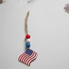 Flag Independence Day wooden bead pendant Home Decor Wood beaded tassel pendants decoration wall hanging ornaments Nordic style wmq1036