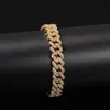 12mm Miami Cuban Chain Chain Chartlets Set para homens Bling Hip Hop Iced OUT Diamond Gold Silver Rapper Chains Luxury 3826979