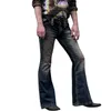 Jeans da uomo 2022 Vintage Punk Figura Intera Lavaggio Chiaro Bootcut Pocket Flare Pantaloni Abbigliamento Uomo Vaqueros De Hombre Pantalon