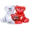 I Love You Bear Balloons Heart Valentines Balloons Set Decor Cartoon Happy Birthday Valentine's Day Wedding Party Decoration Foil Balloon Anniversary Gift HY0254