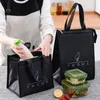 Depolama çantaları moda siyah termal öğle yemeği çantası erkekler için piknik seyahat su geçirmez kahvaltı konteyner buz paketi6162248