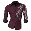 Jeansian Mäns Fashion Dress Shirts Casual Långärmad Slim Fit Tatoo Stylish Z030 210809