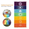 7 chakra regnbåge tapestry mandala indisk vägg hängande tapestry vardagsrum hem dekoration resa strand yoga matta handduk 210609