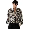 IEFB Kontrastfärg Patchwork Pattern Tröja Mäns lösa kausaldesign Långärmad Lapel Single Breasted Koreanska Trend Tops 9Y7519 210524