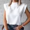 Jocoo Jolee Wild Stand Neck Slim Camicia Summer Girl Stampa Top e camicette Office Lady Elegante camicetta in chiffon a maniche corte Blusas 210518