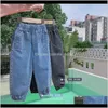 Baby Clothing Baby, Kids & Maternity Drop Delivery 2021 Spring Autumn Children Casual All-Match Denim Pants Boys Girls 2 Colors Fashion Jeans