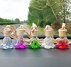 Colorful Essential Oil Flower Shape Pendant Perfume Bottles Car Hanging Glass Bottle Air Freshener