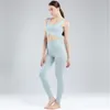 Yoga Outfit Женская Фитнес Спортивная одежда Бесшовные Установить Бюстгальтер с длинным рукавом Тренировка 3-х частей Бег