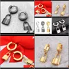 Dangle & Chandelier Jewelry Drop Delivery 2021 Korean Fashion Titanium Lock Stainless Steel Gold Plated Pendant Earrings For Men And Women Kq
