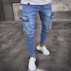 Män Jeans Safari Style Pencil Byxor Solid Slim Male Denim Trousers Cargo Streetwear Plus Size Höst Spring Män Kläder 210622