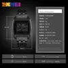 Skmei Top Luxury Watch Men Stainless Steel Strap Fashion 3bar Waterproof Watches Led Display Digital Watch Reloj Hombre 1368 Q0524