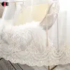 Luxury Embroidered Tulle Curtain for Living Room Floral Bottom Embroidery Elegant Romantic Bay Window Drapes zh059C 210712