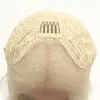 613 Blondynka Syntetyczna Lacetal Wig Symulacja Ludzkich Włosów Koronki Przodu Przodu 12 ~ 26 cali Długie jedwabiste proste 20316-613