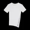 Summer Est Fashion Split Fork Zipper Nieregularny Kobiety Casual Krótki Rękaw T-shirt Topy Tshirt Kobiety 210507