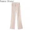 Korean chic Simple Joker High Waist Casual Pants Women's Autumn Straight Micro Horn Sweeping 210429