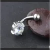 & Bell Rings Jewelry Drop Delivery 2021 Navel Mix 3 Style 24Pcs/Lot Clear Zircon Woman Belly Button Ring Body Piercing Jewlry 14G Star Dangle