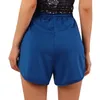 Pantalones cortos para correr Las mujeres deportes color sólido cintura altas pantalones cortos con bolsillos para entrenamiento de verano fitness femeninos fondos