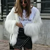 Faux Fur Coat Women Winter Luxury Warm Coat Fashion Slim Fur Solid Color Thick Coat Female Long Sleeve Overcoat Women's Jacket 210928