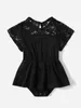 Baby 1pc Contrast Lace Keyhole Back Combo Bodysuit Jurk SHE