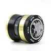 63mm diameter zinc alloy four layer thin waist side window with drilled turtle shell color matching smoke grinder