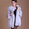 Kvinnor Vinter Fluffy Faux Fur Coat Högkvalitativ tjock imiterad päls överrock kvinnlig varm utkläder 211122