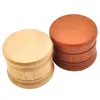 Wooden Smoke Grinder Mini Portable Household Smoking Accessories 60MM 3 Layer Metal Tobacco Grinders