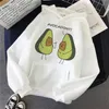 Avocado Harajuku Lustige Cartoon Kleine Frische Hoodies Frauen Ullzang Warme 90er Jahre Grunge Nette Sweatshirts Kawaii Grafik Hoody Weibliche H0909