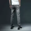 Mäns Skinny White Jeans Fashion Casual Elastic Bomull Slim Denim Byxor Man Brand Kläder Svart Grå Khaki 211111