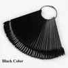 Valse nagels Clear Nature Black Tips voor Nail Art Display Oval Fan Style Swatch Pools Stand Practice Manicure Tools