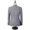 Hommes Plaid Check Costumes D'affaires Hommes De Mariage Dernières Manteau Pantalon Designs Haute Qualité Veste Gilet Blazers271G