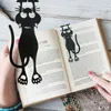 Bookmark 1pc fofo kawaii hollow kitten plástico material preto material para aluno garoto presente s w2f3