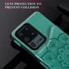 Étuis de téléphone résistants aux chocs pour Samsung Galaxy Note20 S21 S20 Ultra Note10 Plus Mandala Gaufrage PU Cuir Double Boucle Béquille Étui de Protection avec Fentes pour Cartes