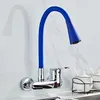 Wall Mounted Kitchen Faucet Single Handle Kitchen Mixer Taps Dual Holes and Cold Water Tap 360 Degree free Rotation 211108