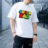 Super Dad Schwarzes T-Shirt Mann Streetwear Hipster Kurzarm Baumwolle Übergroßes T-Shirt Grafik T-Shirt Vatertagsgeschenk Männer Kleidung 210518