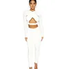 TRACKSUITS DESIGNER YOGA SET V-Neck Sexig T-shirts Kvinnor Yoga Outfits Suit Gym Wear Fitness 2st Bra Legging Pant Workout Sets Tech Streetwear Split Criss-Cross Casual