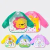 Söt Baby Bibs Vattentät Långärmad Förkläde Barn Foder Smock Bib Burp Kläder Soft Toddler Kläder