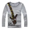 Giraffe Jongens T-shirts Bottom Shirts Kinderen Tee Shirts Tops Baby Jongen Kleding Meisjes Blouses 100% Katoenen Jersey 210413