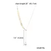 1pc Ny Fashion Gold Alloy Imitation Pearl Wheat Ear Justerbar Choker Halsband Elegant Smycken Gåva För Kvinnor Y0309