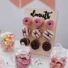 Wooden Wall Holds Donut Boards Stand Hanging Donuts Table Wedding Decoration Accessories Baby Shower Kids Birthday Party Decor 210408