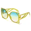 Street Fashion Sun Glasses Man Kvinna Unisex Solglasögon Unik Personlighet Stor Frame UV400 Full Frame 6 Färg Valfritt