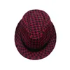 Cappelli a tesa larga Retro pied de poule Fedora per donna Feltro Feminino Cappelli Sombreros Chapeus Cappellini Panama vintage