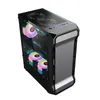 ATX Towers Computer Gaming Case Desktop Support M-ATX / ITX moderkort med härdat glas - svart