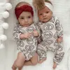Bebek Tulum Unisex Uzun Kollu Bodysuit Sonbahar Yeni Leopar Muz Gökkuşağı Desen Onesie Bebek Pamuk Giysileri 210413