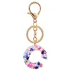 Fashion Letter Keychain Trendy Creative Colorful 26 English Letter Initial Resin Handväska Nyckelring Tillbehör för kvinnor G1019